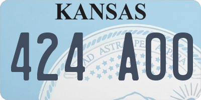 KS license plate 424AOO