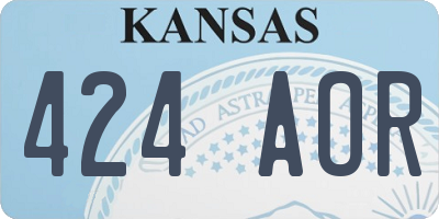 KS license plate 424AOR