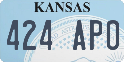 KS license plate 424APO
