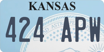 KS license plate 424APW