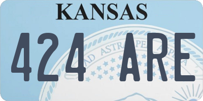 KS license plate 424ARE