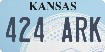 KS license plate 424ARK