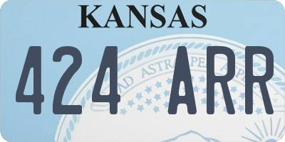 KS license plate 424ARR