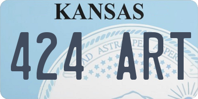 KS license plate 424ART