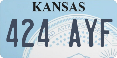 KS license plate 424AYF