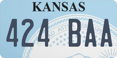 KS license plate 424BAA