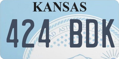 KS license plate 424BDK