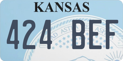 KS license plate 424BEF