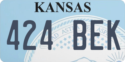 KS license plate 424BEK