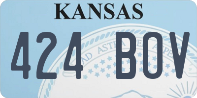 KS license plate 424BOV