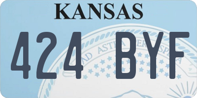 KS license plate 424BYF