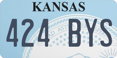 KS license plate 424BYS