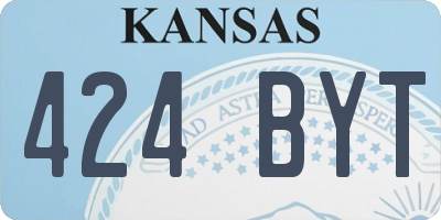 KS license plate 424BYT