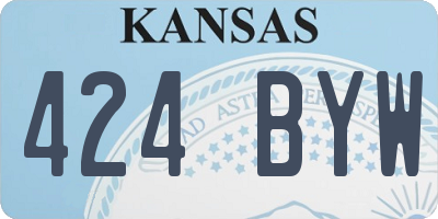 KS license plate 424BYW