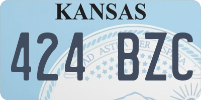 KS license plate 424BZC