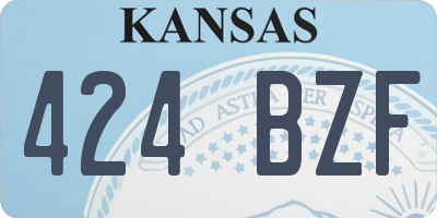 KS license plate 424BZF