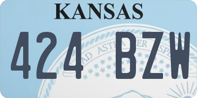 KS license plate 424BZW