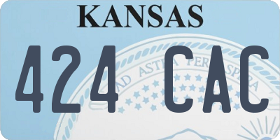 KS license plate 424CAC