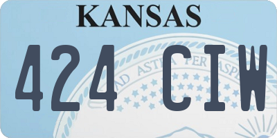 KS license plate 424CIW