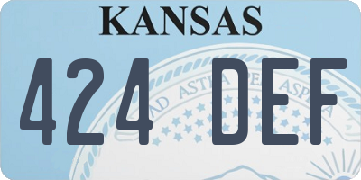 KS license plate 424DEF