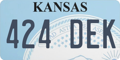 KS license plate 424DEK