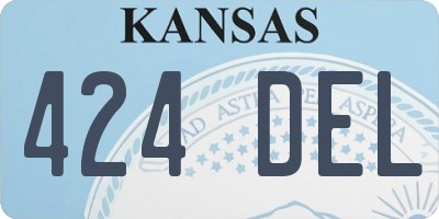 KS license plate 424DEL
