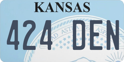 KS license plate 424DEN