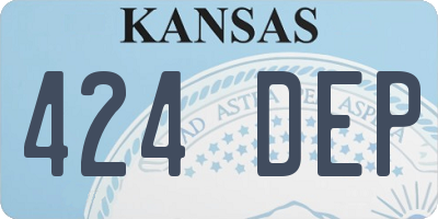 KS license plate 424DEP