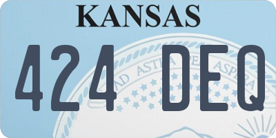 KS license plate 424DEQ
