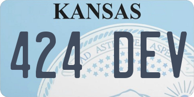 KS license plate 424DEV