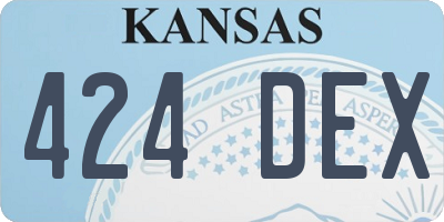 KS license plate 424DEX
