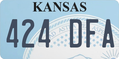 KS license plate 424DFA