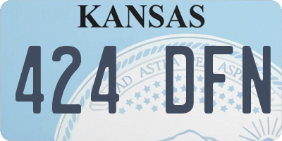 KS license plate 424DFN
