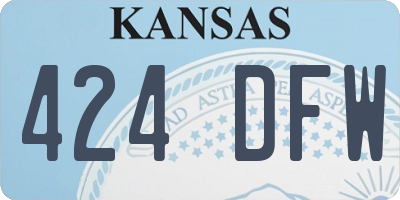 KS license plate 424DFW