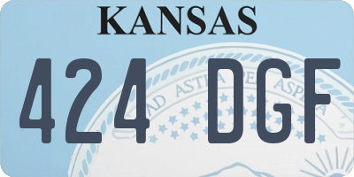 KS license plate 424DGF