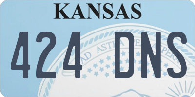 KS license plate 424DNS