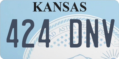 KS license plate 424DNV