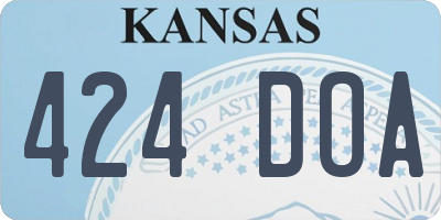 KS license plate 424DOA