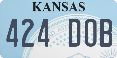 KS license plate 424DOB