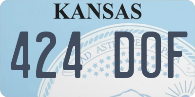 KS license plate 424DOF