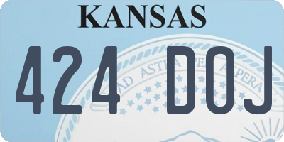 KS license plate 424DOJ
