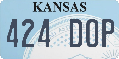 KS license plate 424DOP