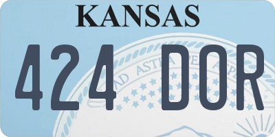 KS license plate 424DOR