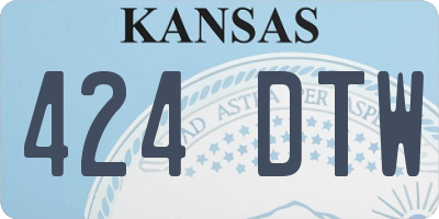 KS license plate 424DTW
