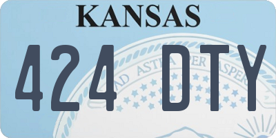 KS license plate 424DTY