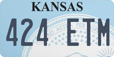 KS license plate 424ETM