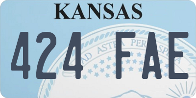 KS license plate 424FAE