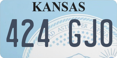 KS license plate 424GJO