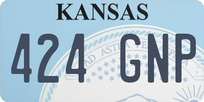 KS license plate 424GNP