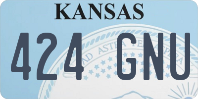 KS license plate 424GNU